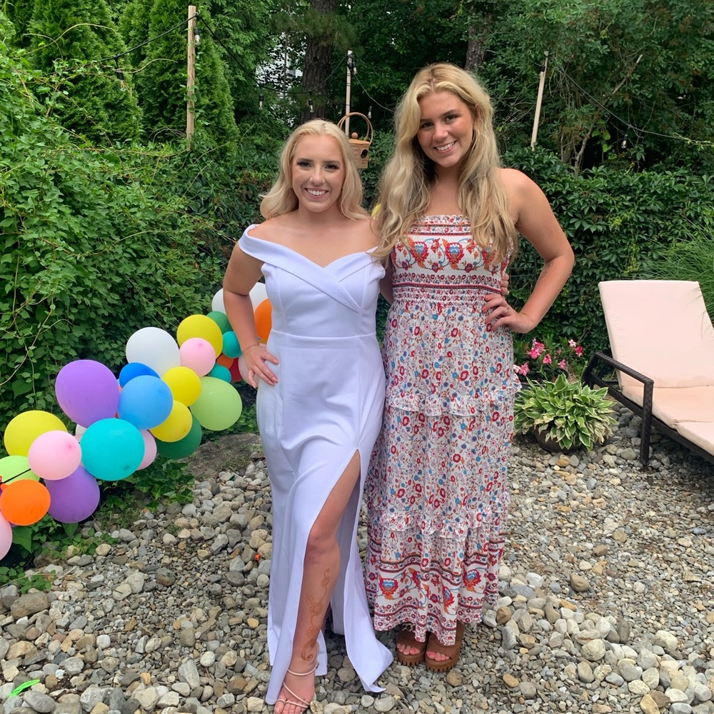 White Off the Shoulder Long Dress